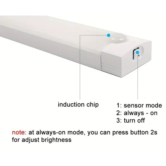 nonspecific Other - 1pc Motion Sensor Cabinet Light USB Rechargeable & Battery Powered 4.5" White